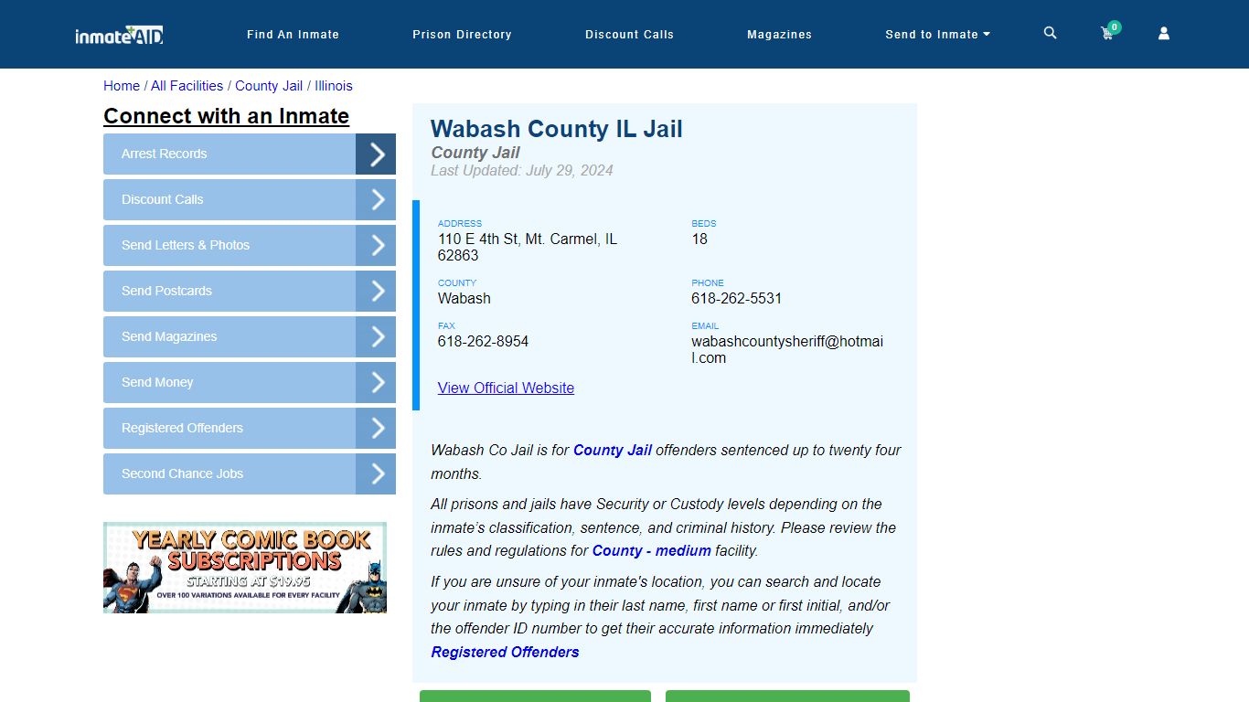 Wabash County IL Jail - Inmate Locator