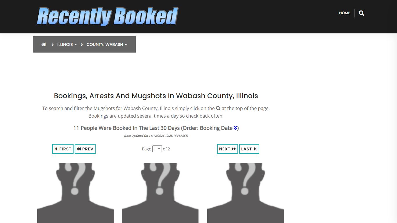 Bookings, Arrests and Mugshots in Wabash County, Illinois - Recently Booked