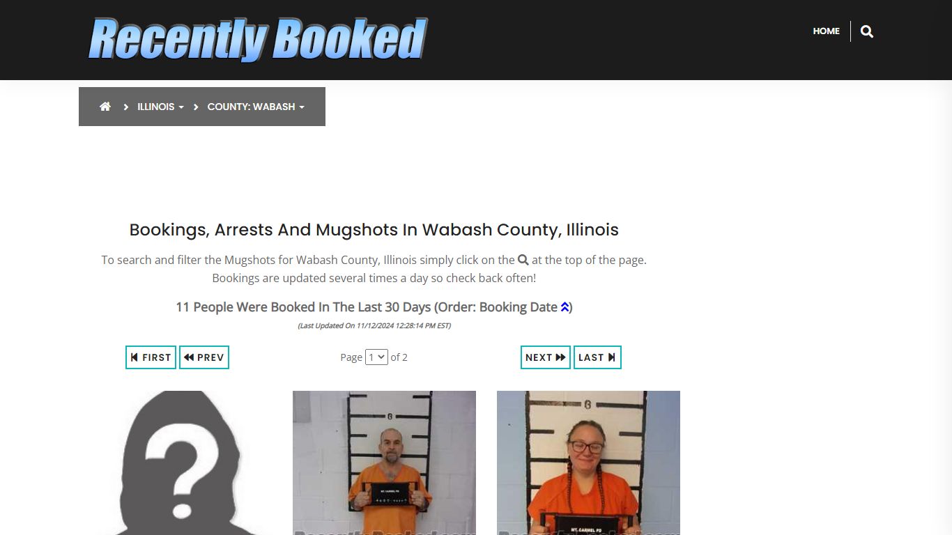 Bookings, Arrests and Mugshots in Wabash County, Illinois - Recently Booked