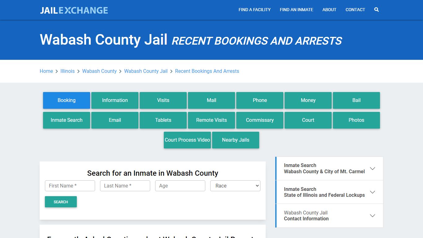 Wabash County Jail IL Recent Arrests and Bookings - Jail Exchange